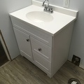 Bathroom vanity installed